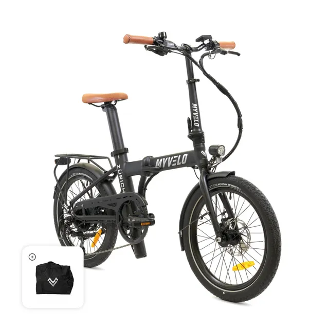 myv-lo-z-rich-elektro-klapprad-schwarz-matt-250w-city-e-bike-mit-tasche image 1