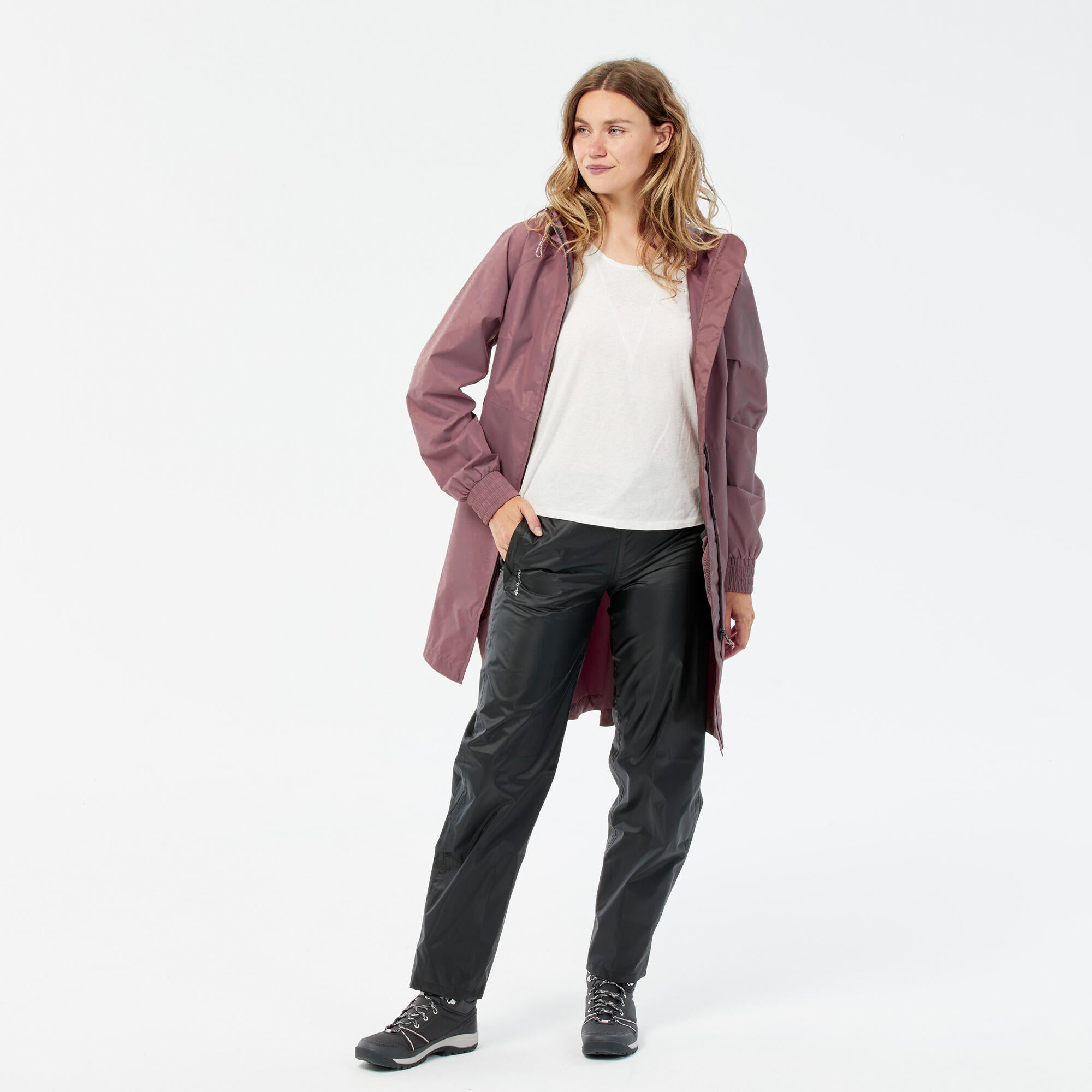 quechua-raincut-regenhose-damen-schwarz-wasserdicht image 3