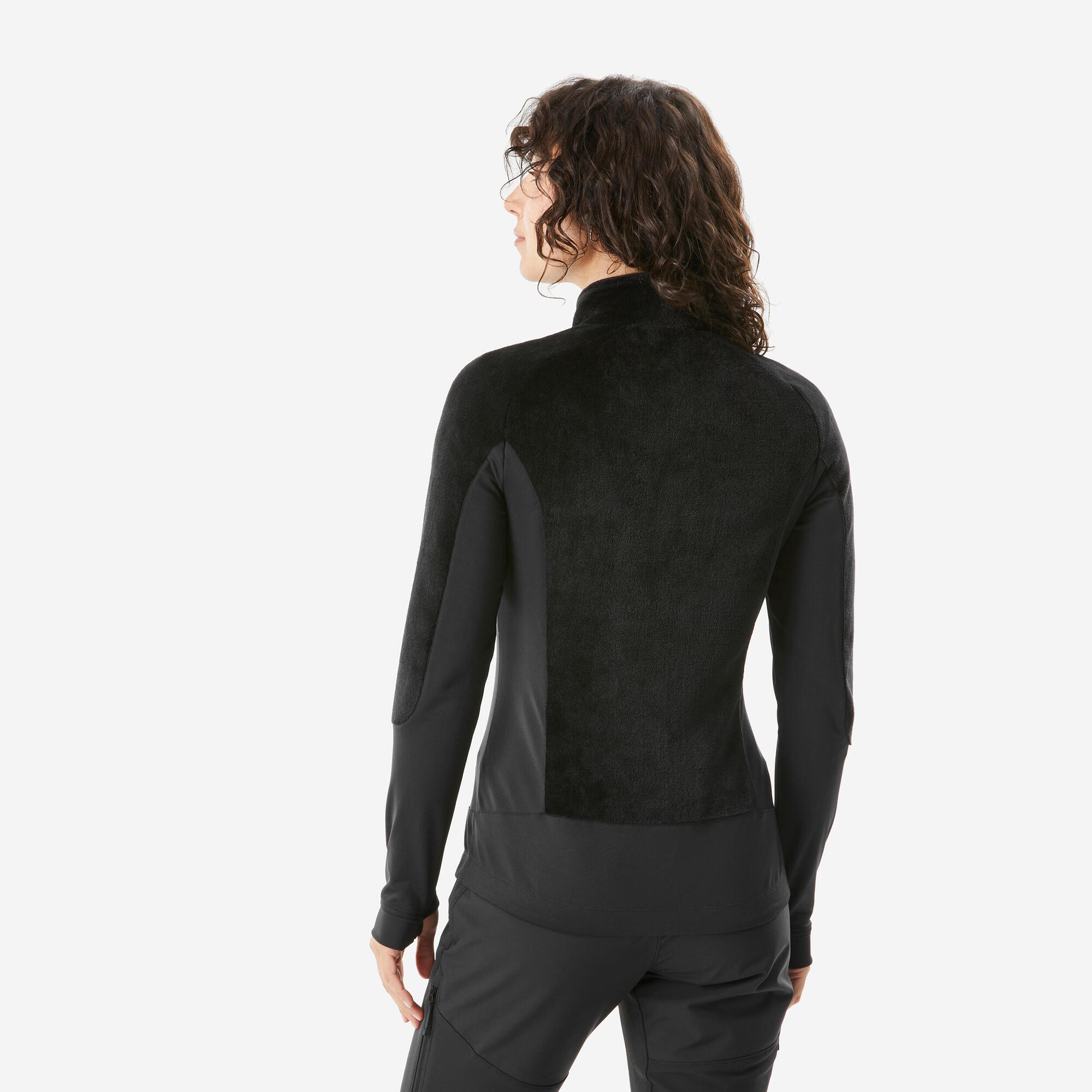 quechua-hybrid-fleecejacke-damen-smoked-black-warm image 3