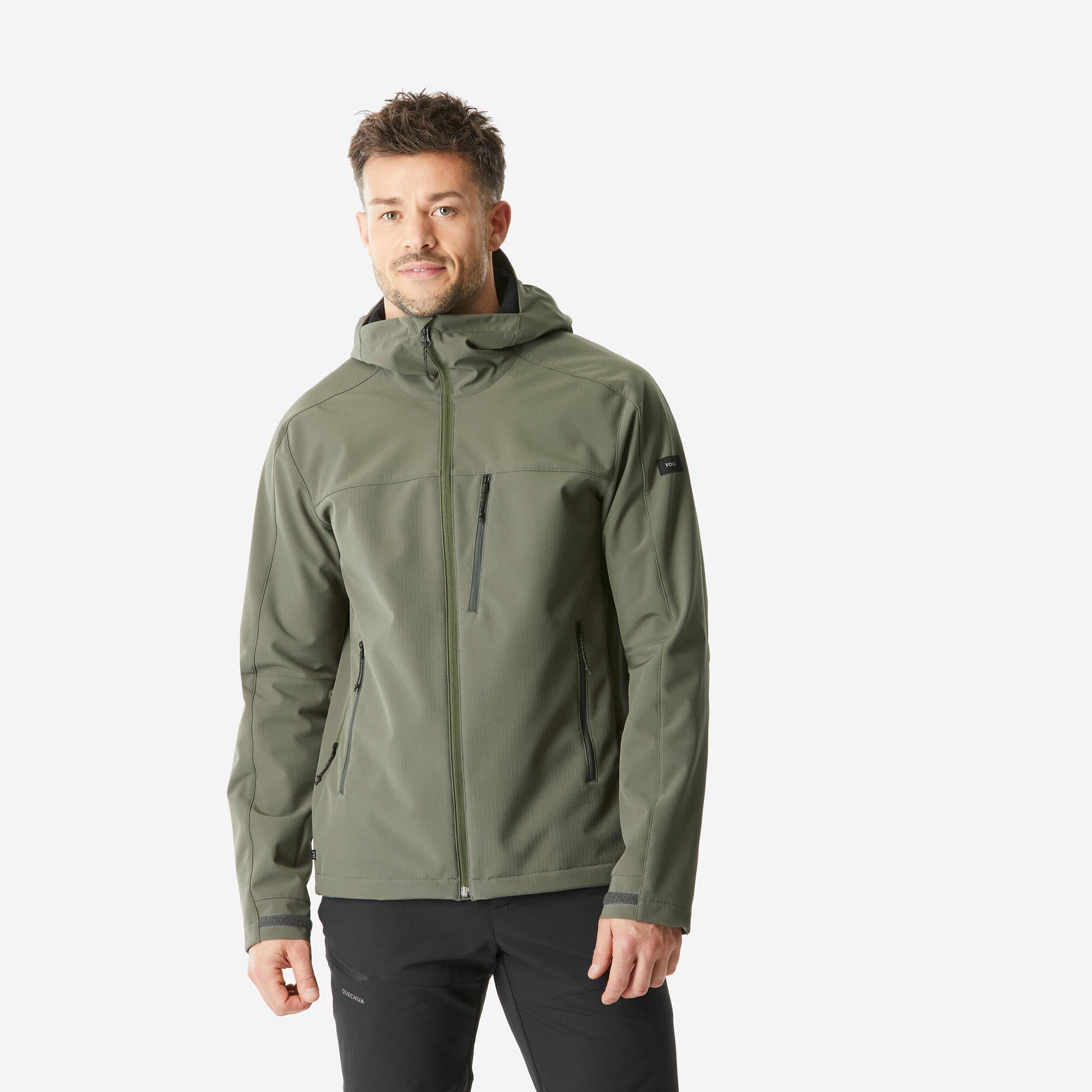 forclaz-500-herren-softshell-windjacke-khaki-gr-n image 1