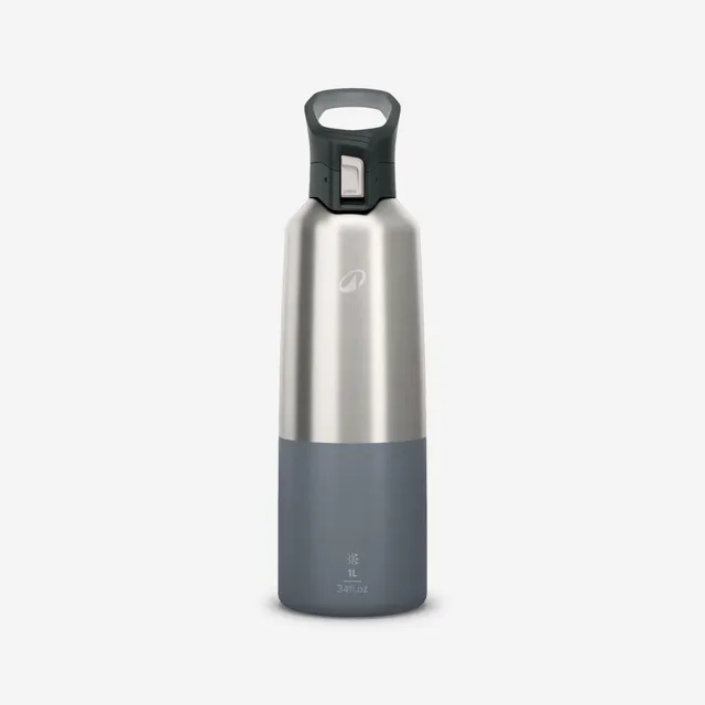 quechua-mh900-thermosflasche-1-l-dunkelgrau-edelstahl image 1