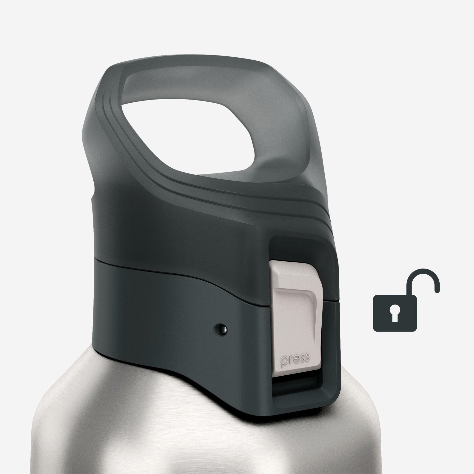 quechua-mh900-thermosflasche-1-l-dunkelgrau-edelstahl image 6