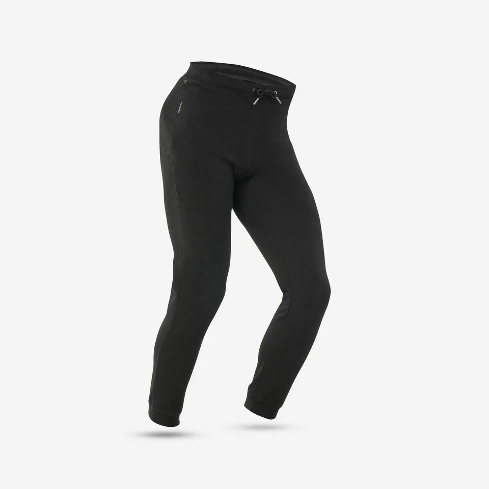 quechua-mh100-damen-fleece-tights-leggings-schwarz image 1