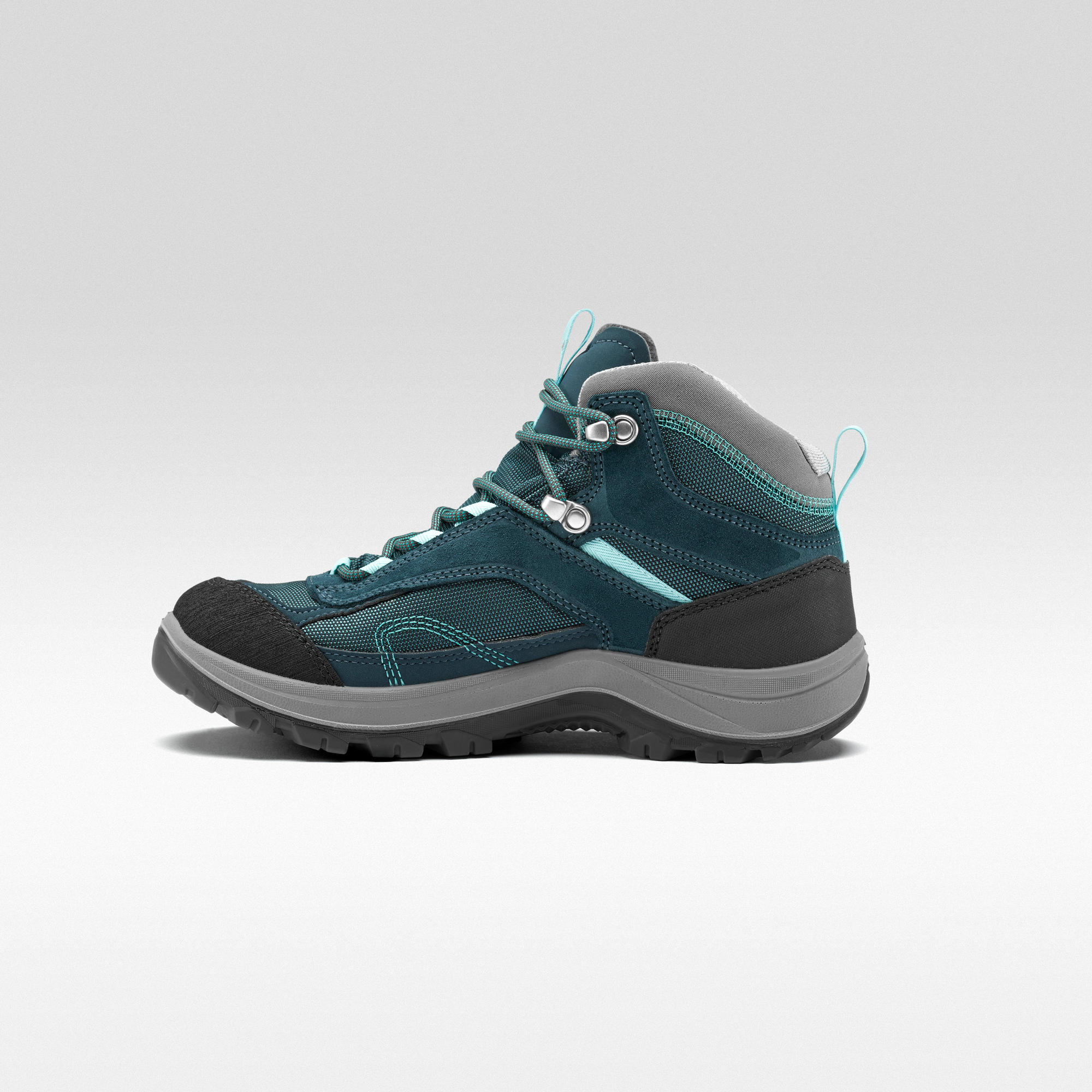 quechua-mh100-wanderschuhe-damen-petrolblau-wasserdicht-mid image 3