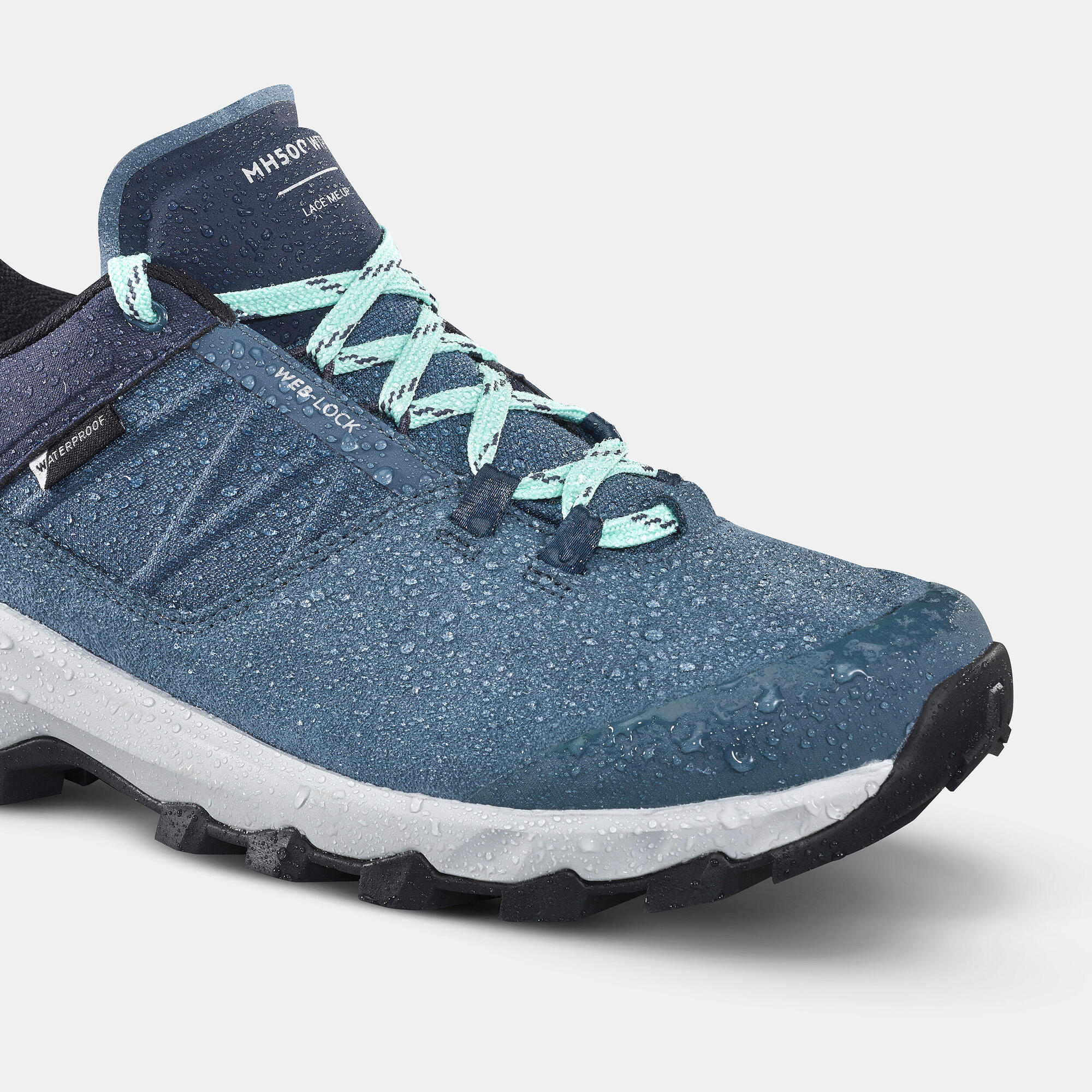 quechua-mh500-wanderschuhe-damen-blau-wasserdicht-griffig image 2