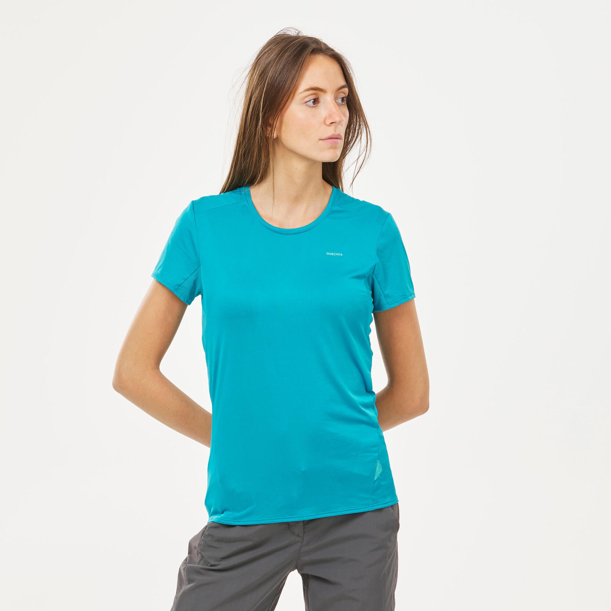 quechua-mh100-t-shirt-damen-wandern-pale-mint-leicht image 7
