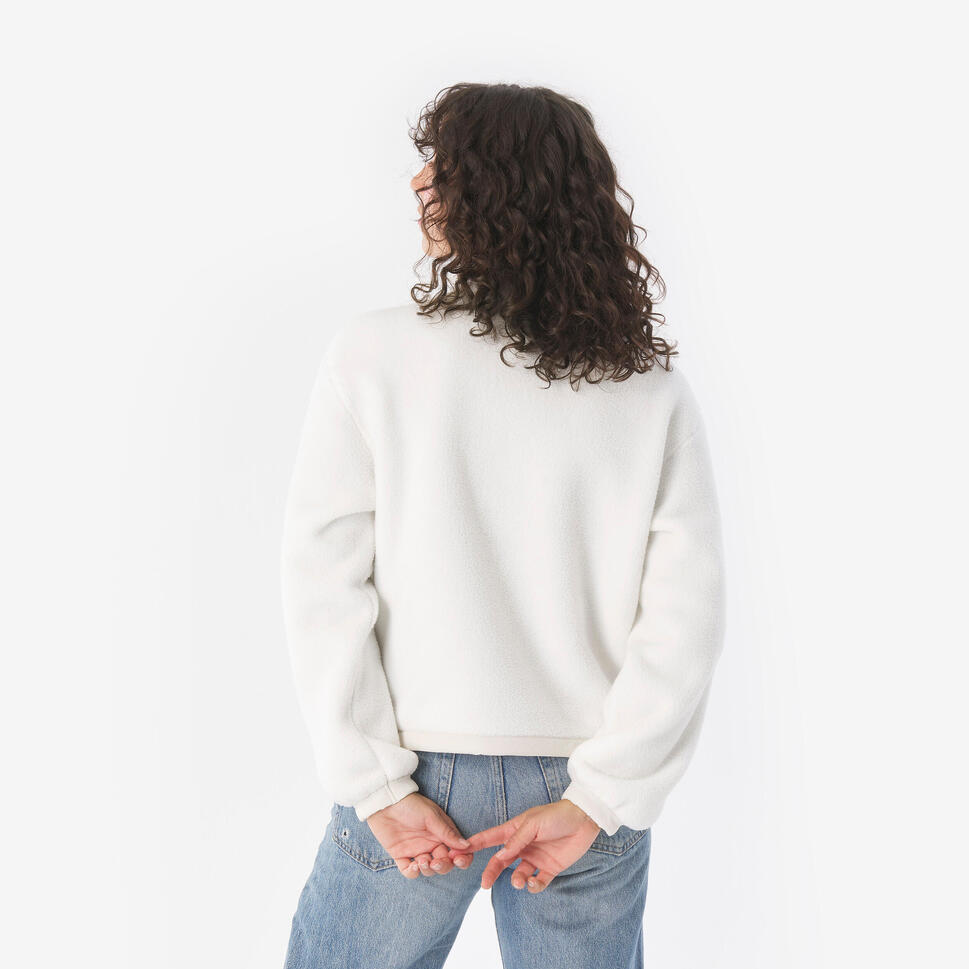 quechua-mh100-sherpa-fleecepullover-damen-naturweiss image 3