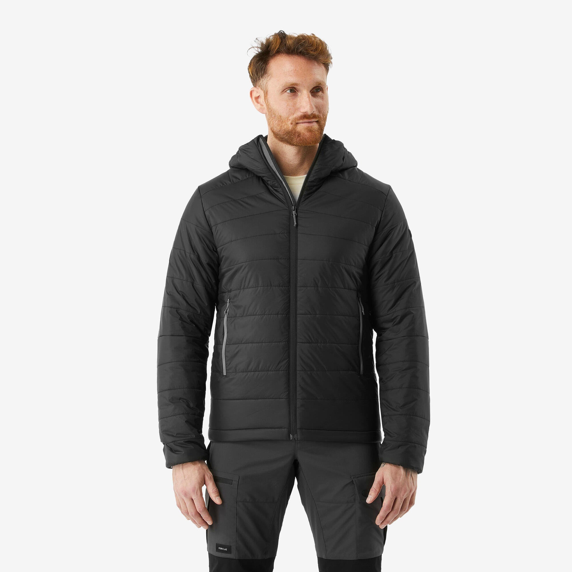 forclaz-mt100-herren-steppjacke-schwarz-mit-kapuze image 1