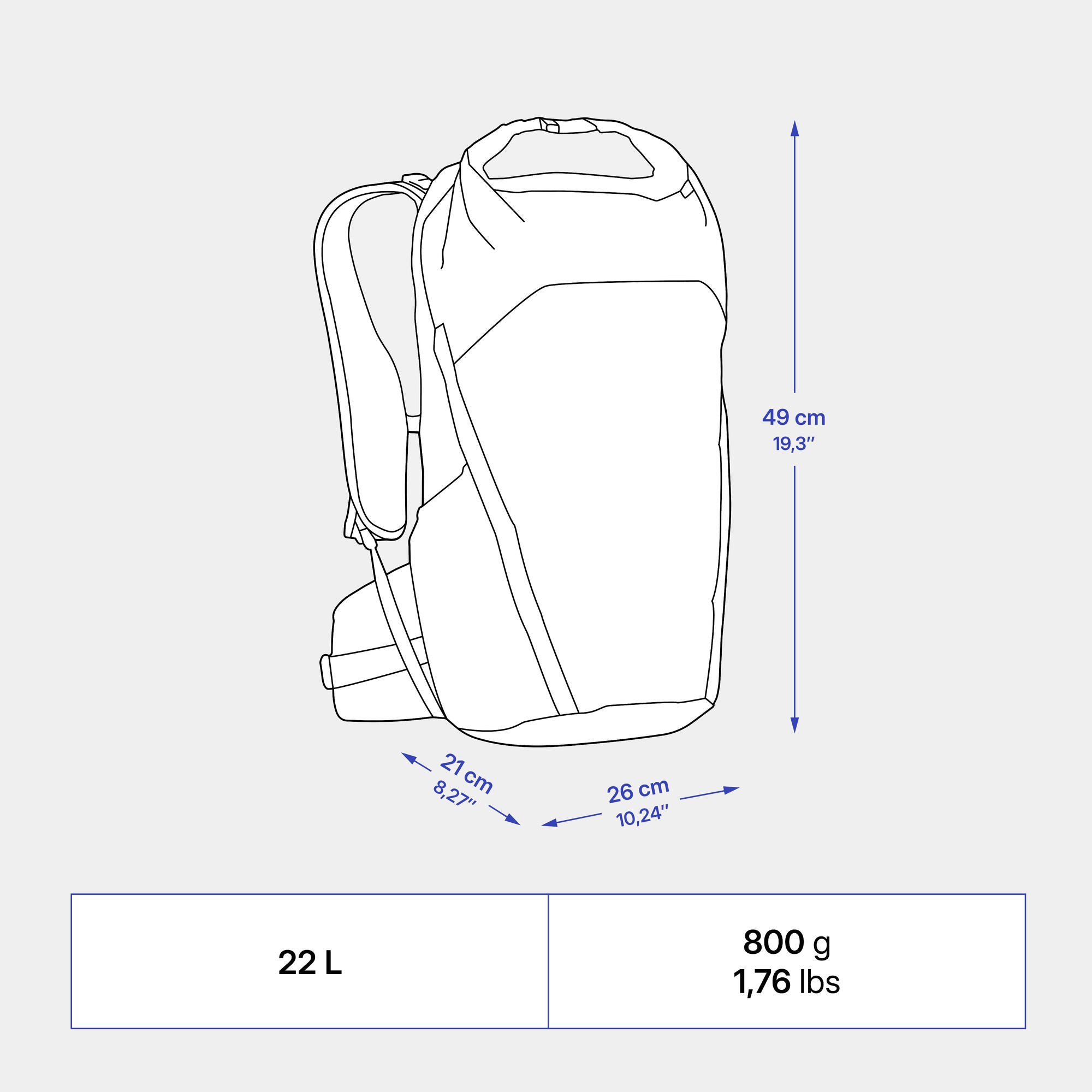 quechua-mh500-22-l-wanderrucksack-smoked-black-one-size image 4