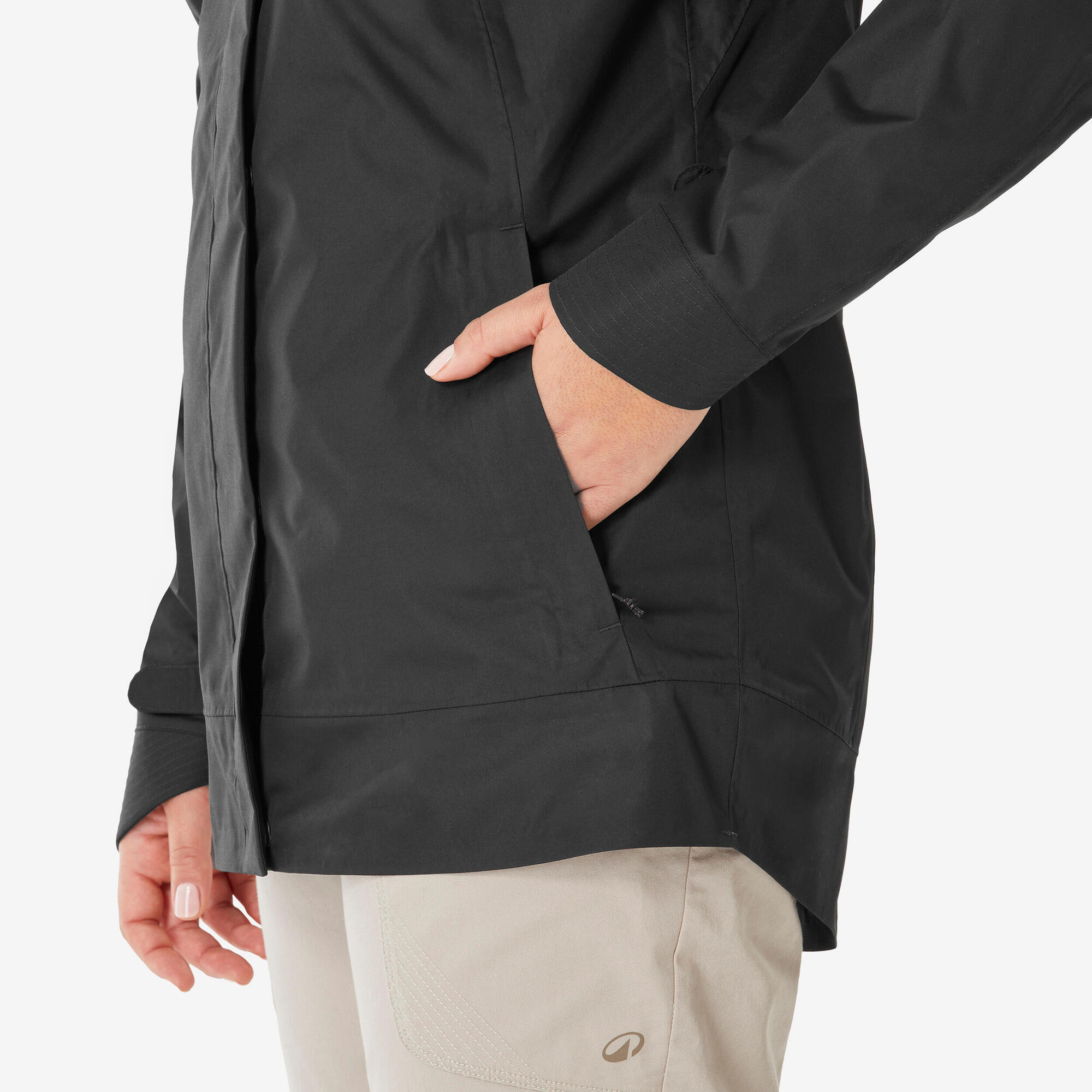 quechua-nh500-damen-regenjacke-wasserdicht-schwarz image 7