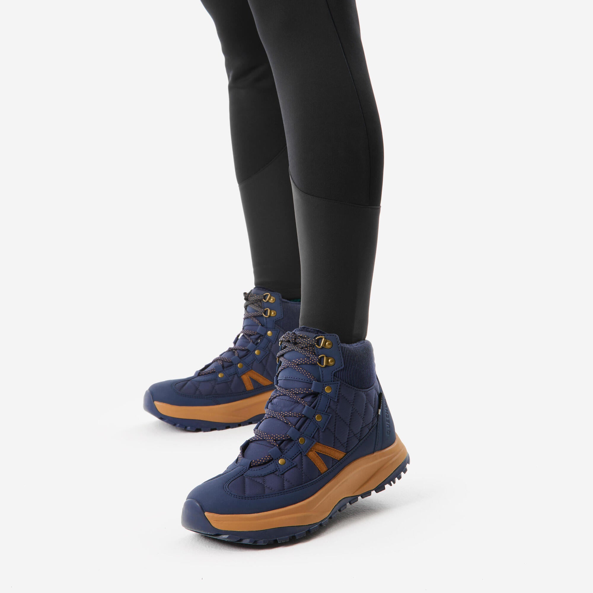 quechua-nh500-wanderleggings-damen-schwarz-warm-winter image 4