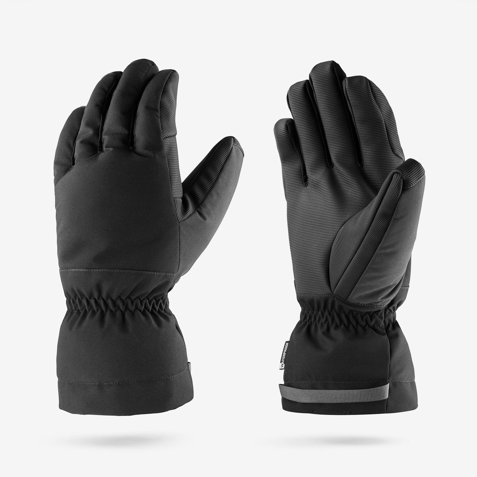 wedze-500-skihandschuhe-erwachsene-schwarz-wasserdicht-warm image 1