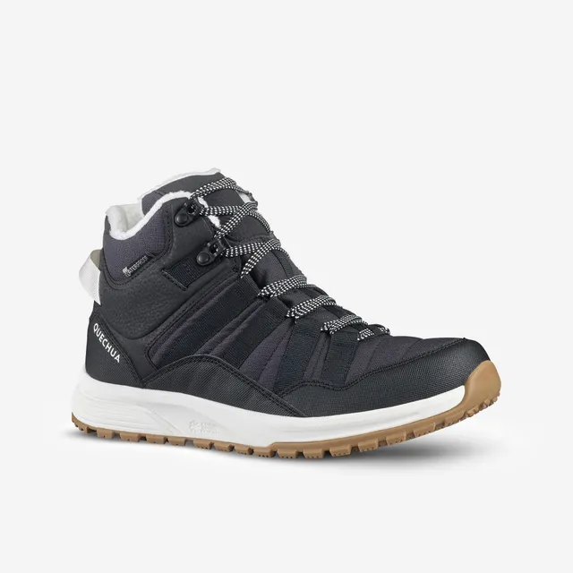 quechua-sh500-mid-wanderschuhe-damen-schwarz-wasserdicht image 1