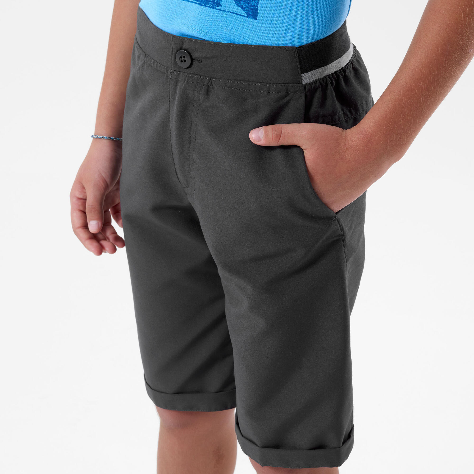 quechua-mh100-kinder-wandershorts-carbon-grau image 6
