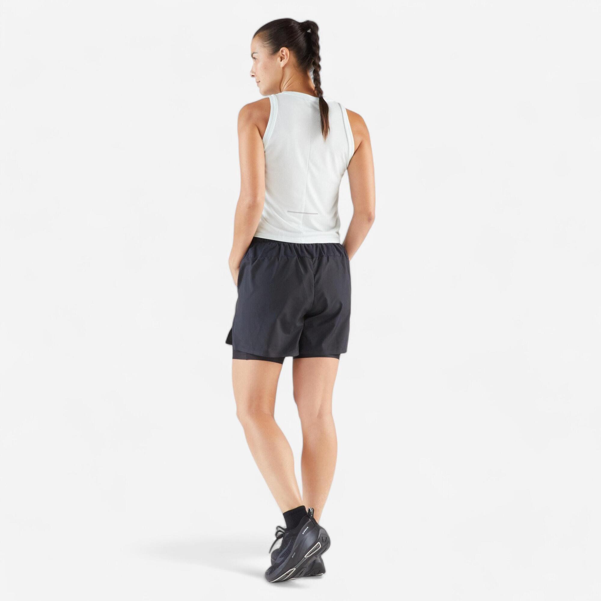 kiprun-run-500-2-in-1-laufshorts-damen-smoked-black image 7