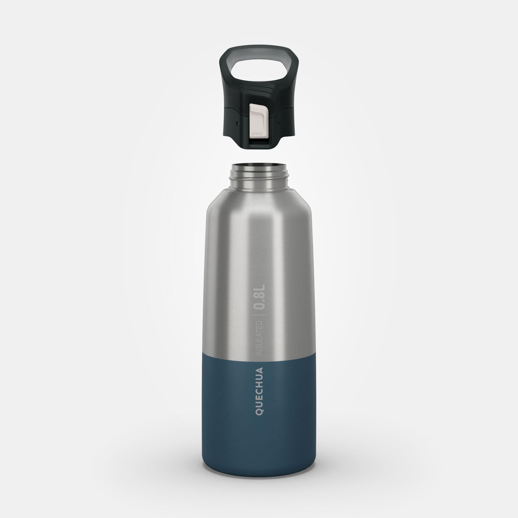 quechua-mh900-thermoflasche-800-ml-dark-petrol-blue-edelstahl image 2