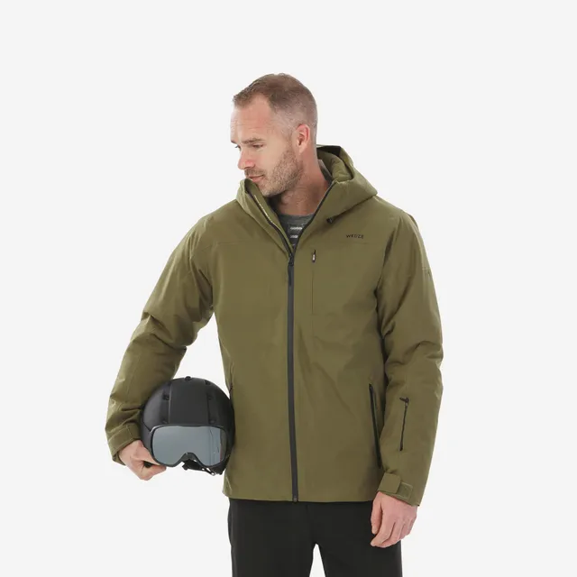 wedze-500-skijacke-herren-olivgr-n-warm-kunstfaser image 1
