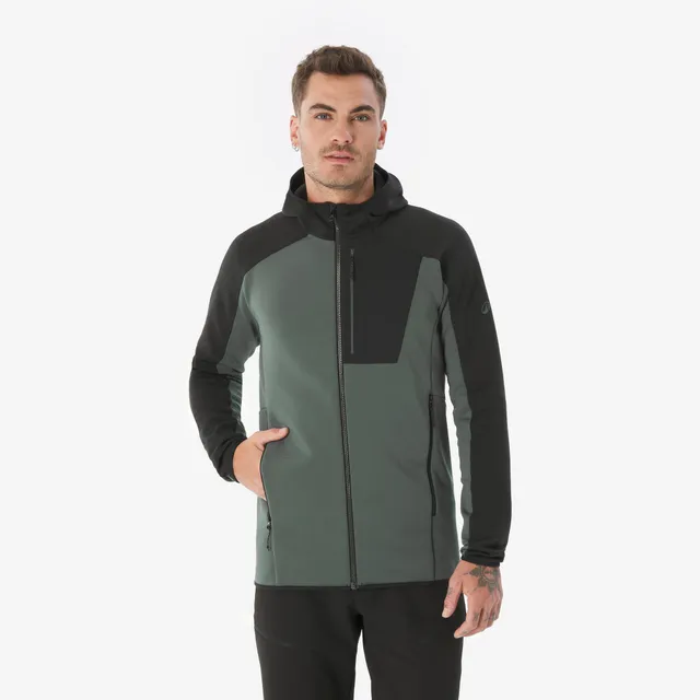 quechua-mh500-full-zip-fleecejacke-herren-dunkelgr-n-warm image 1