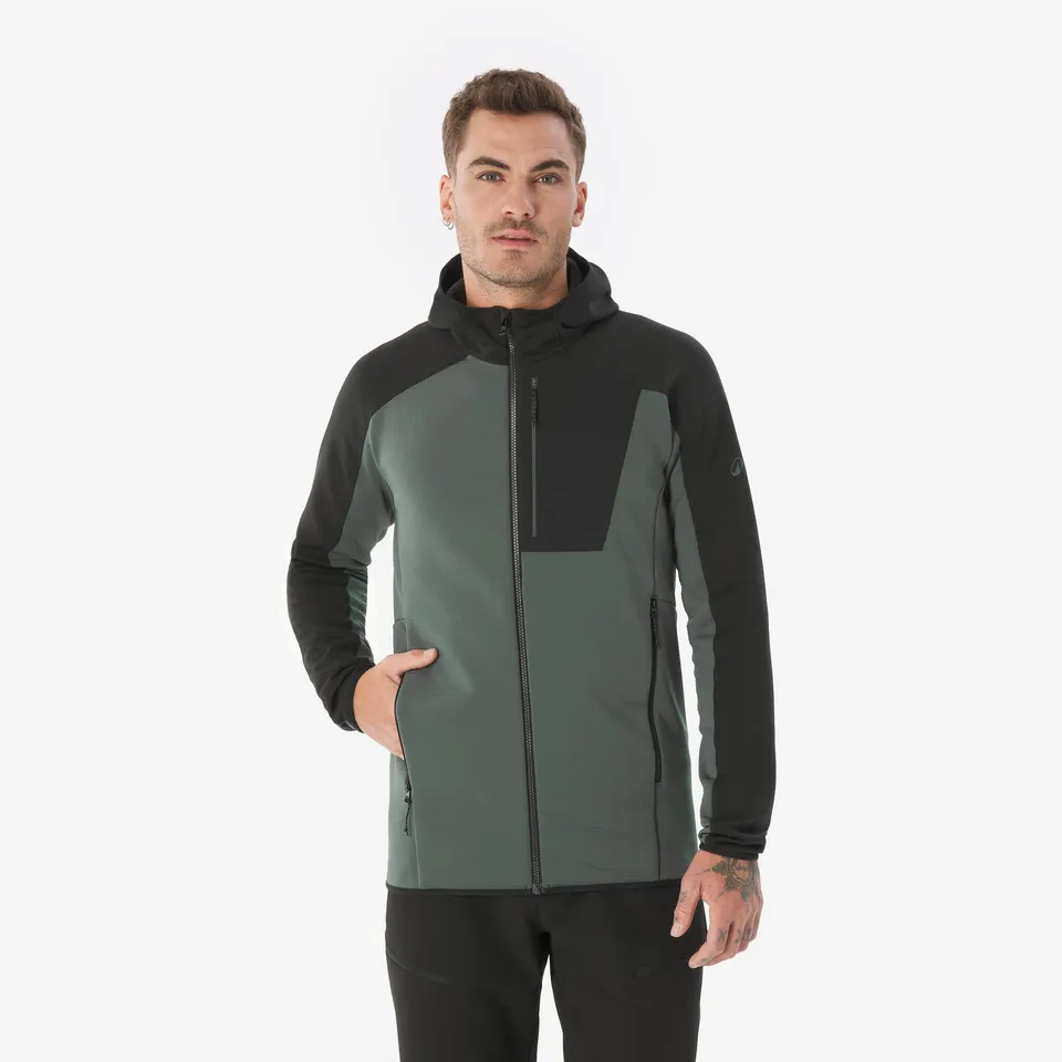 quechua-mh500-full-zip-fleecejacke-herren-dunkelgr-n-warm image 1