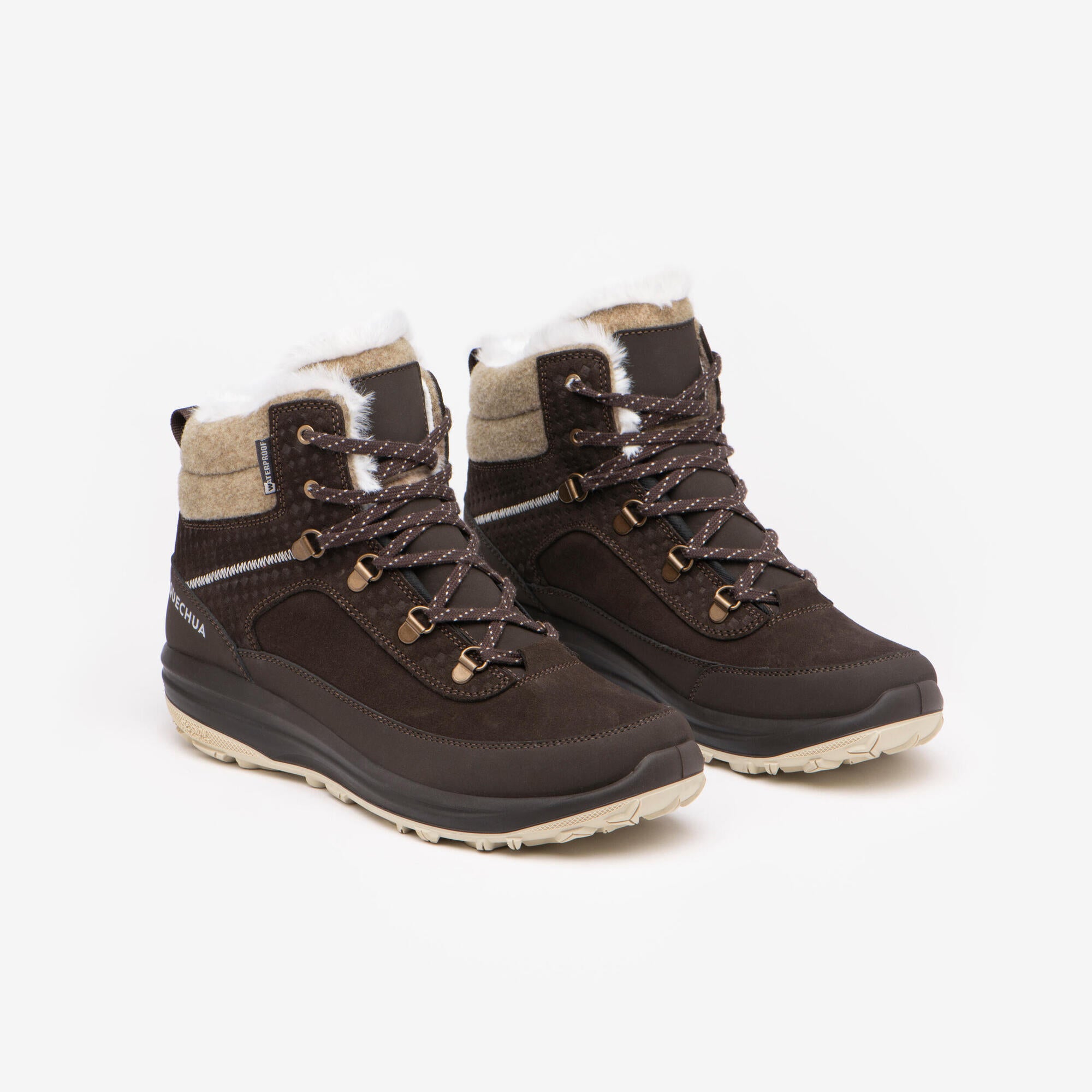 quechua-nh900-winterschuhe-damen-leder-wasserdicht-warm image 2