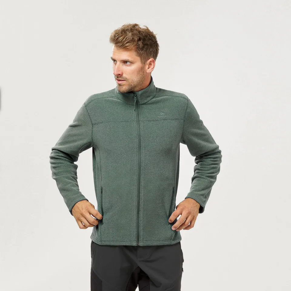 quechua-mh120-herren-fleecejacke-laurel-green image 1