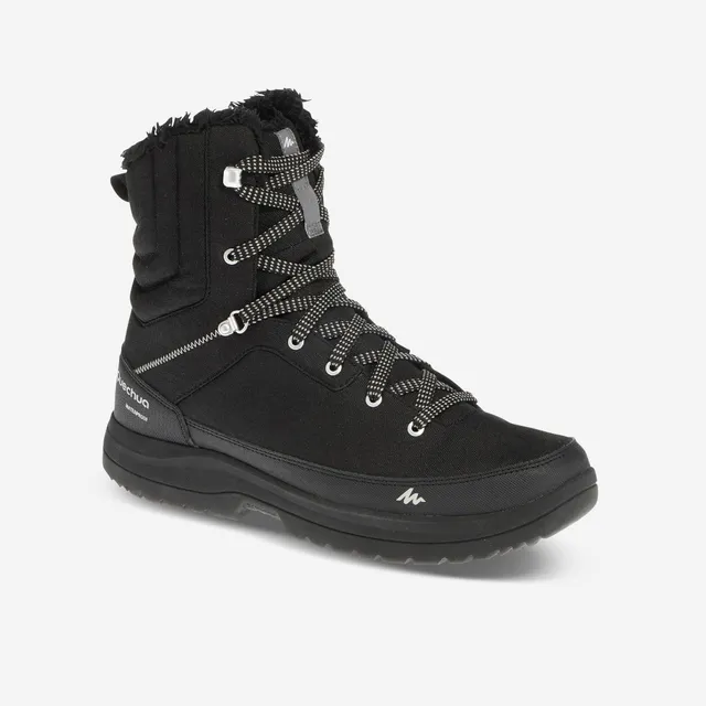 quechua-nh100-wanderstiefel-herren-schwarz-warm-wasserdicht image 1