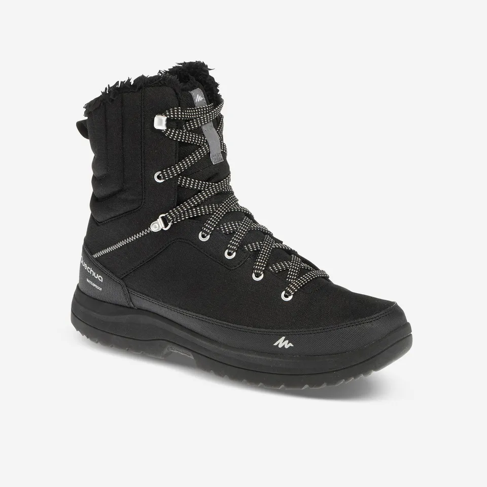 quechua-nh100-wanderstiefel-herren-schwarz-warm-wasserdicht image 1