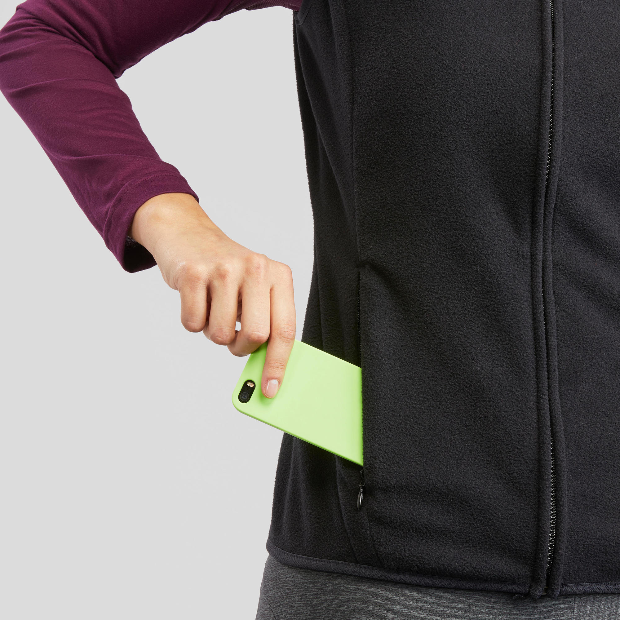 quechua-mh120-fleeceweste-damen-schwarz-leicht image 6