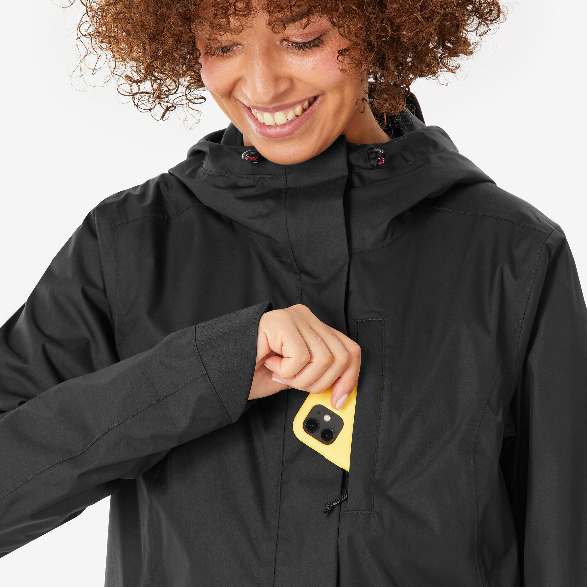 quechua-nh500-damen-regenjacke-wasserdicht-schwarz image 8