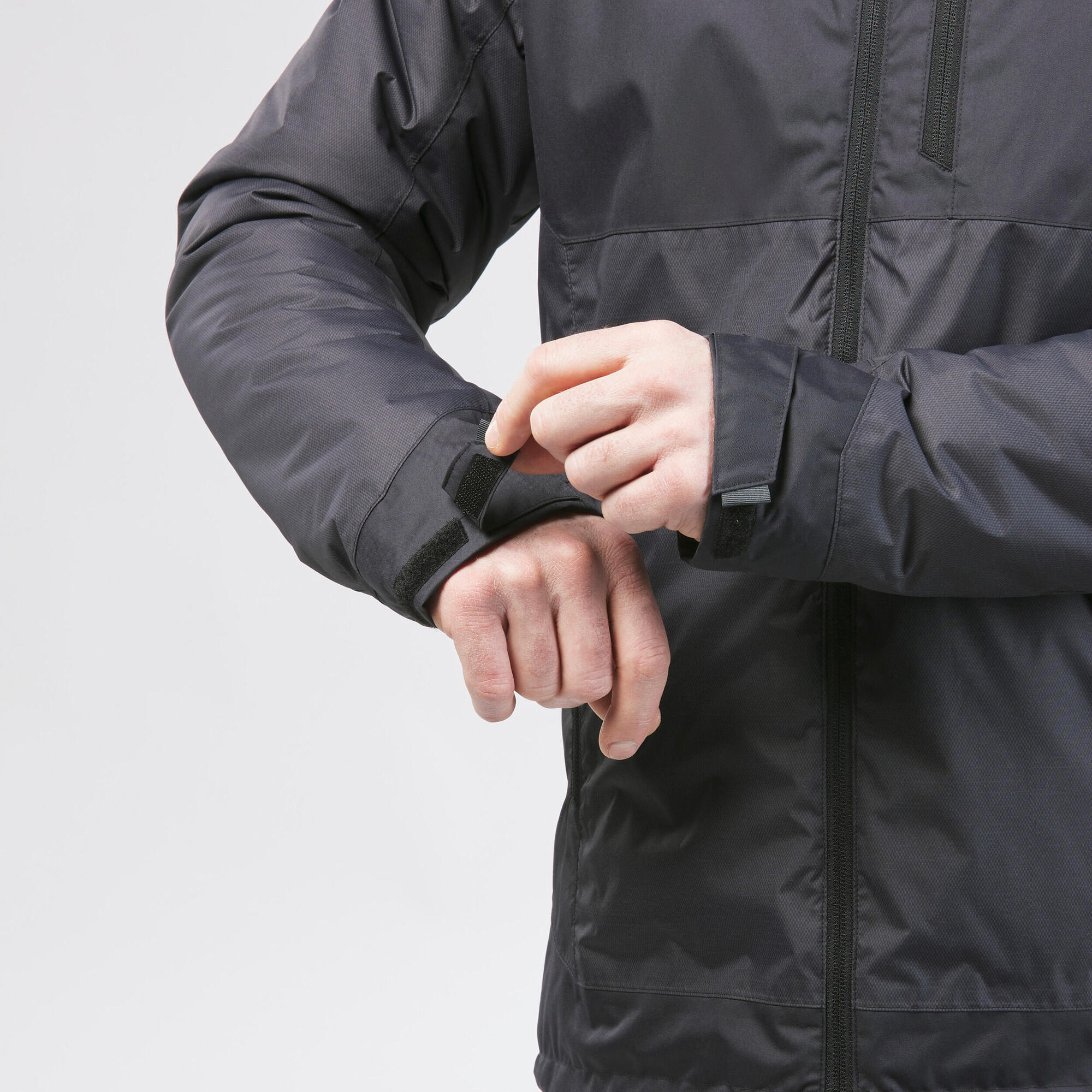 quechua-nh500-winterjacke-herren-wasserdicht-schwarz image 6