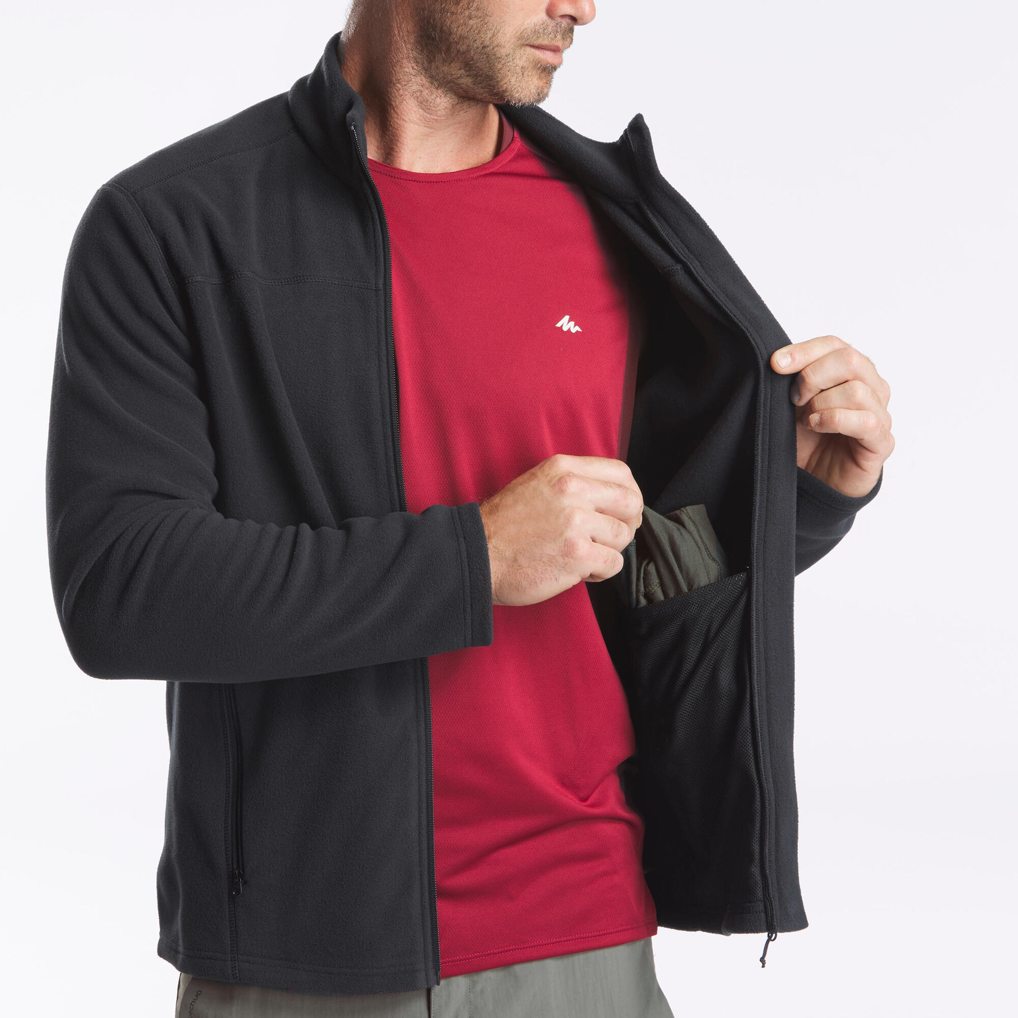 quechua-mh120-fleecejacke-herren-schwarz image 3