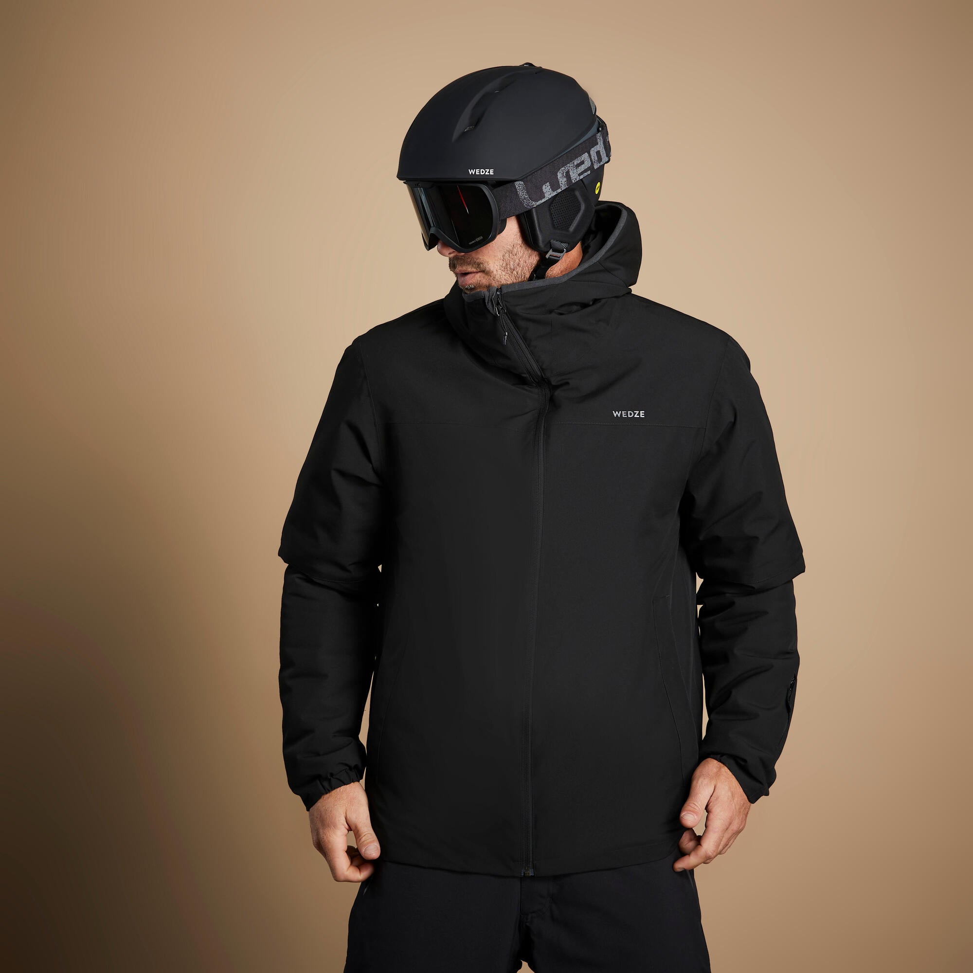 wedze-100-skijacke-herren-smoked-black-wasserdicht image 7
