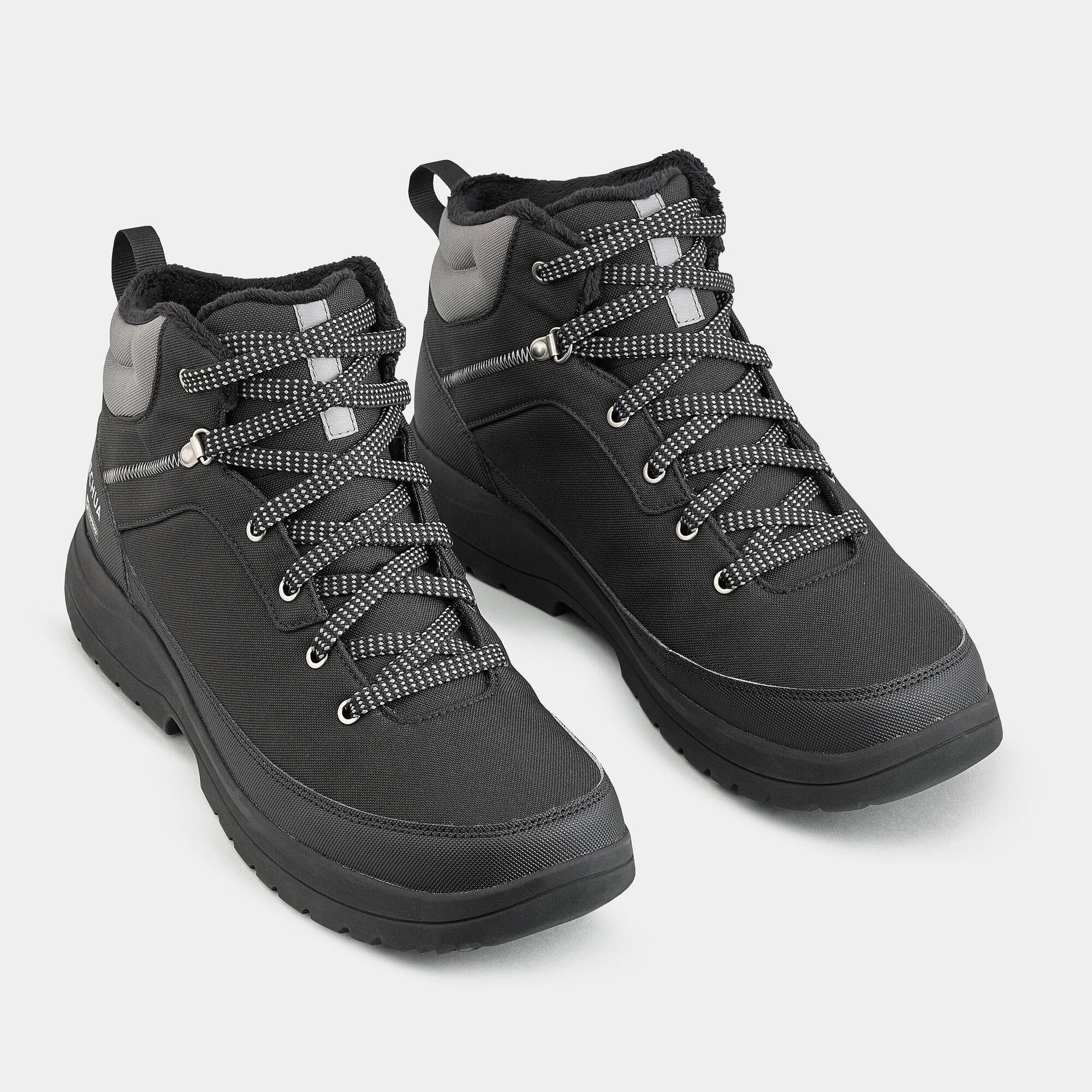 quechua-nh100-herren-winterschuhe-schwarz-wasserdicht image 2