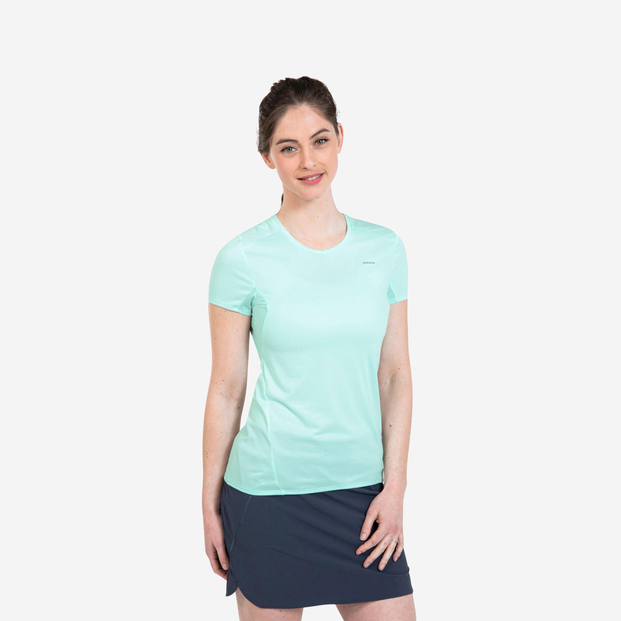 quechua-mh100-t-shirt-damen-wandern-pale-mint-leicht image 1