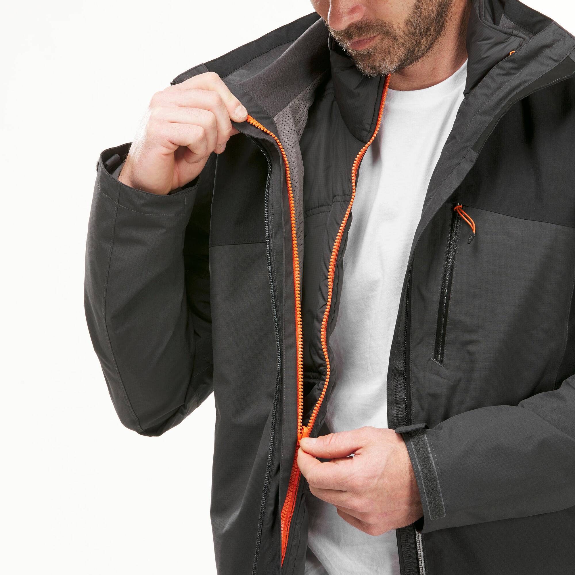forclaz-travel-500-3-in-1-herren-jacke-wasserdicht-zimt image 7