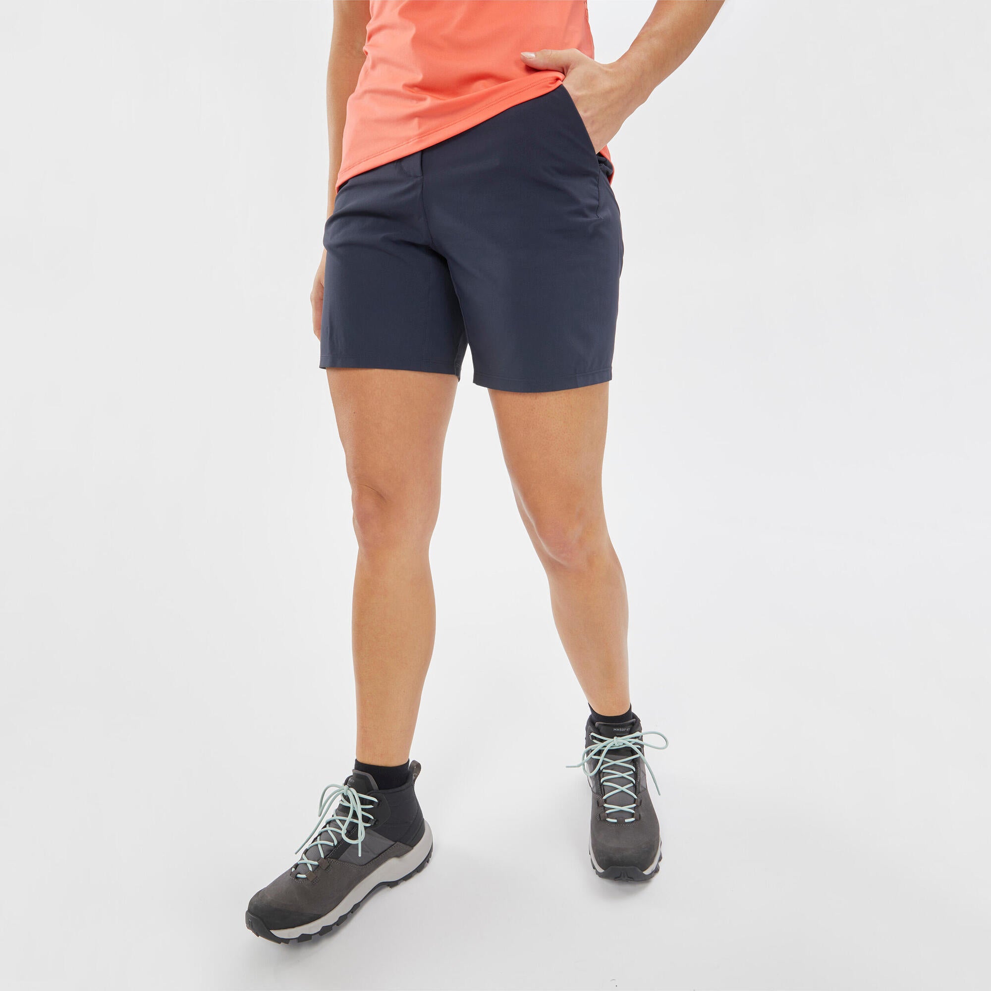 quechua-mh100-wandershorts-damen-dunkelblau-leicht image 2