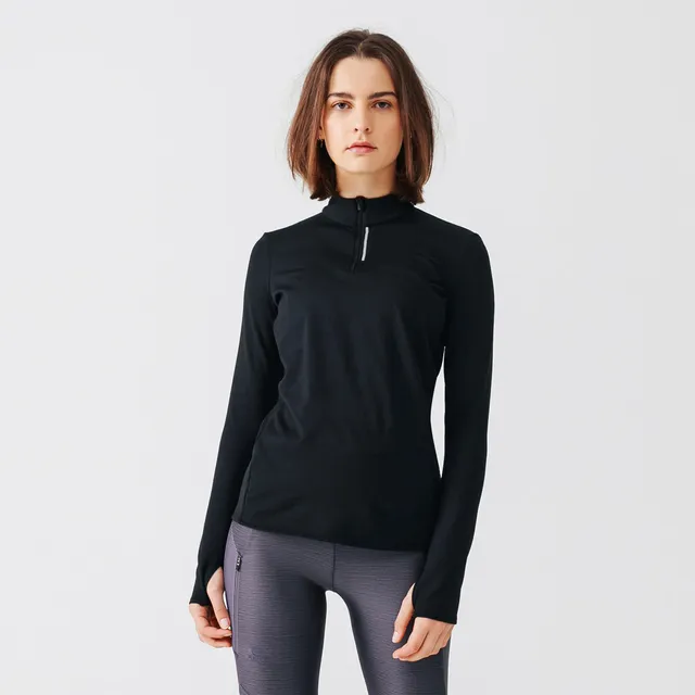 kiprun-100-damen-laufshirt-langarm-half-zip image 1