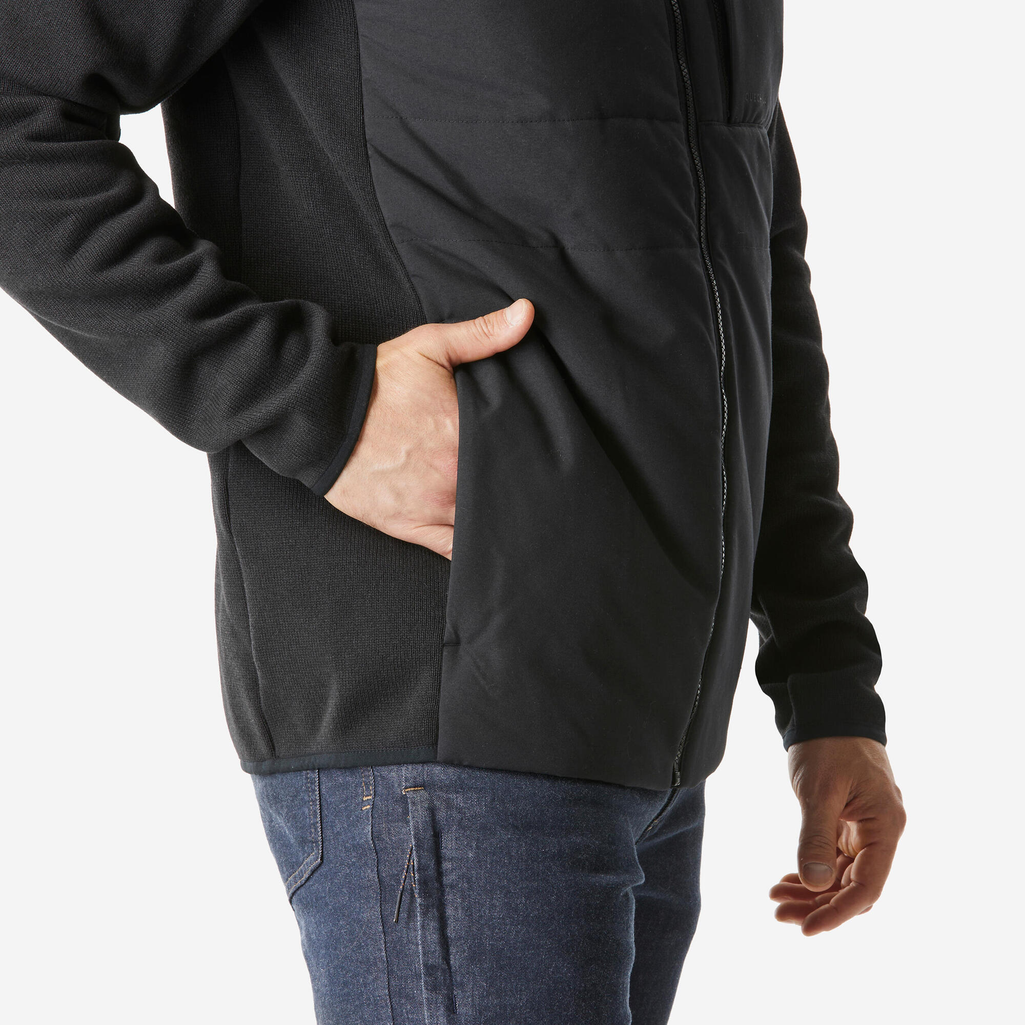 quechua-nh500-hybrid-herren-hoodie-sweatshirt-schwarz image 5