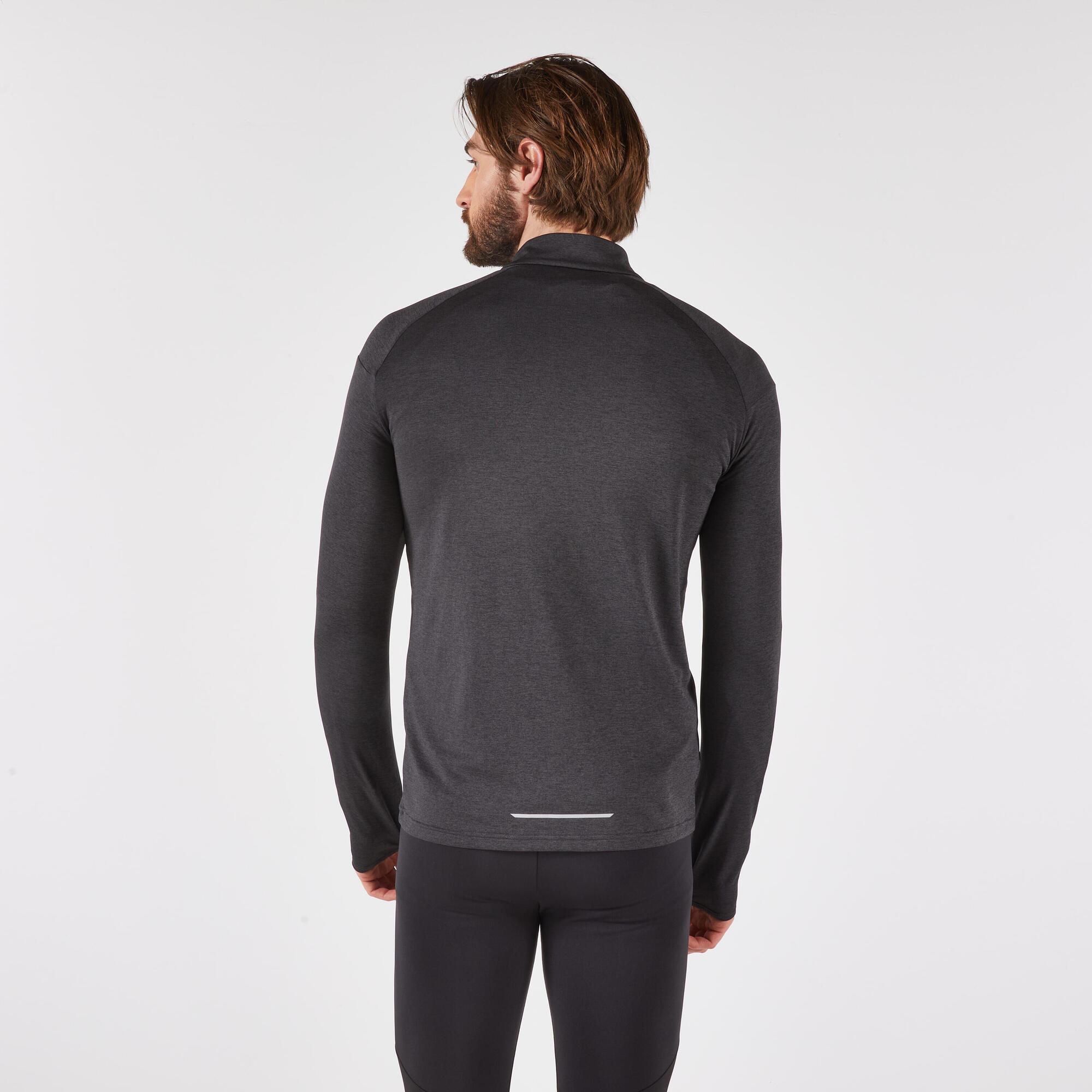 kiprun-100-laufshirt-herren-langarm-schwarz-half-zip image 2