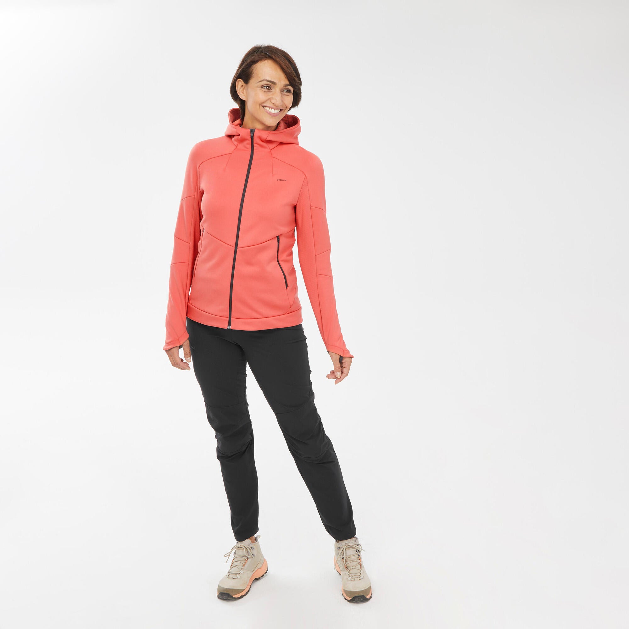 quechua-mh520-hood-damen-fleecejacke-schwarz-gr-m-warm image 2
