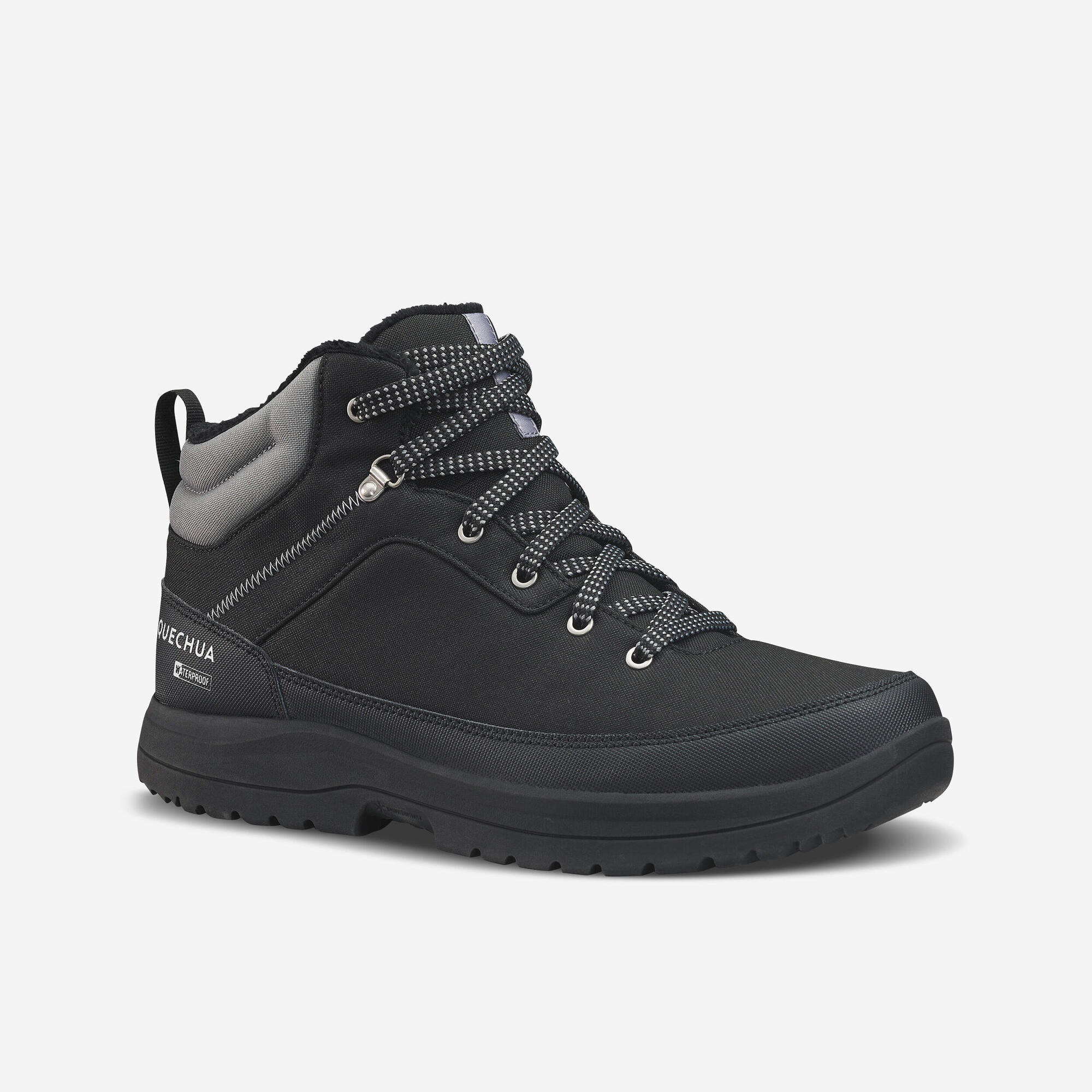 quechua-nh100-herren-winterschuhe-schwarz-wasserdicht image 1