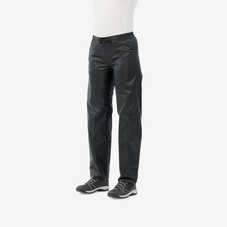 quechua-raincut-regenhose-damen-schwarz-wasserdicht image 1