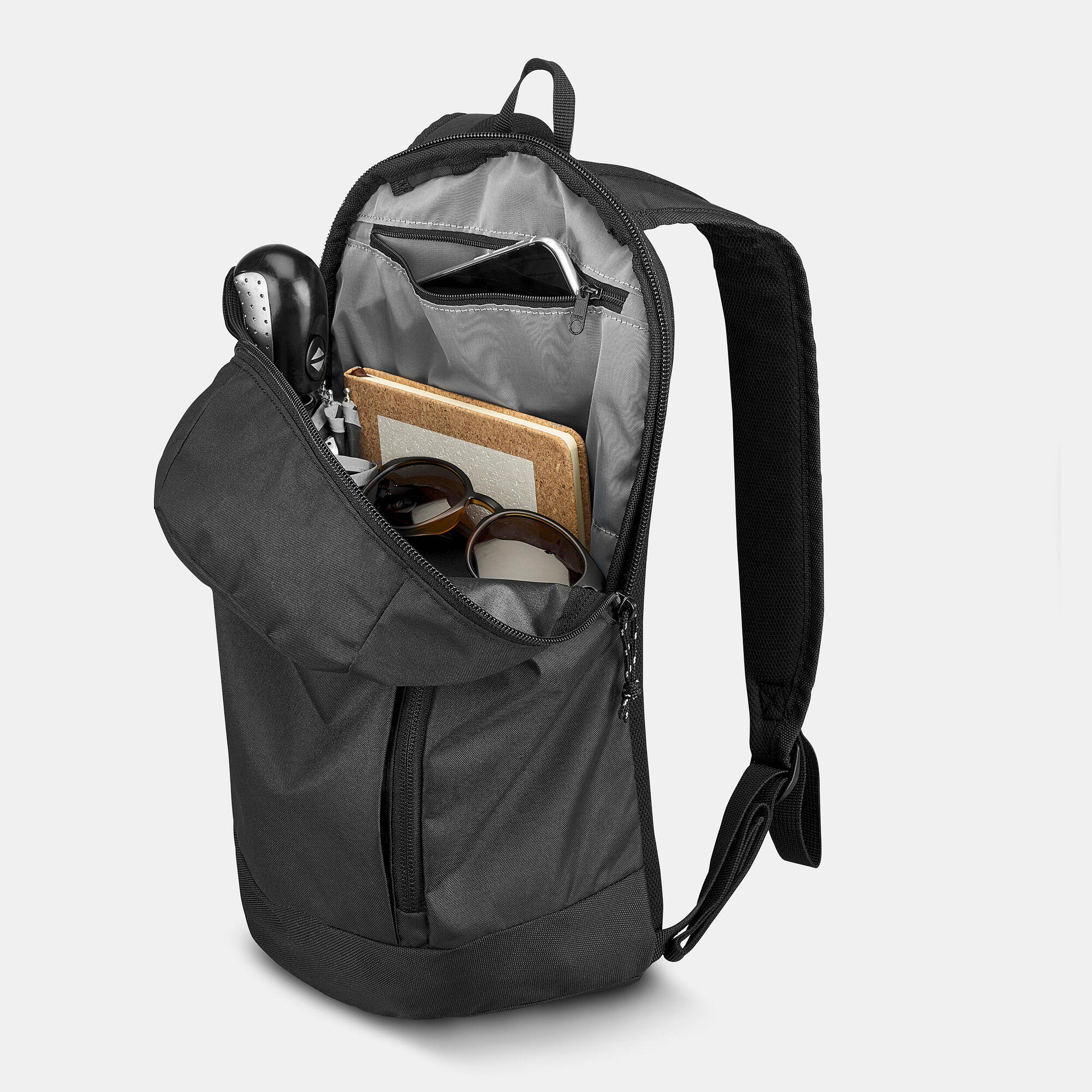 quechua-nh100-arpenaz-rucksack-10-l-schwarz-tages image 2