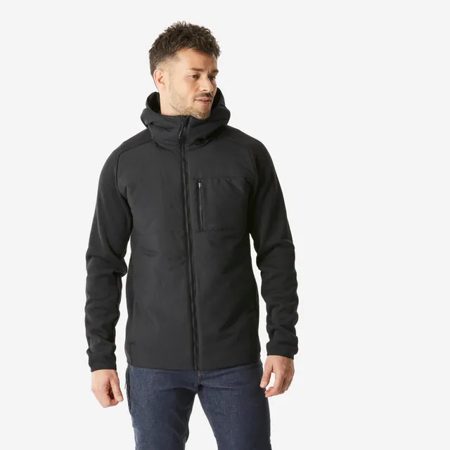 quechua-nh500-hybrid-herren-hoodie-sweatshirt-schwarz image 1