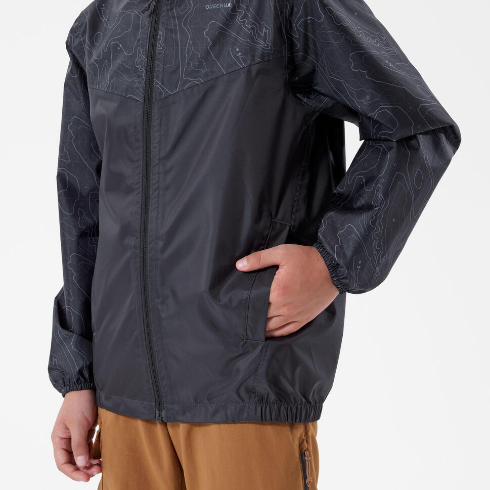 quechua-mh150-kinder-wanderjacke-carbon-gray-wasserdicht image 3