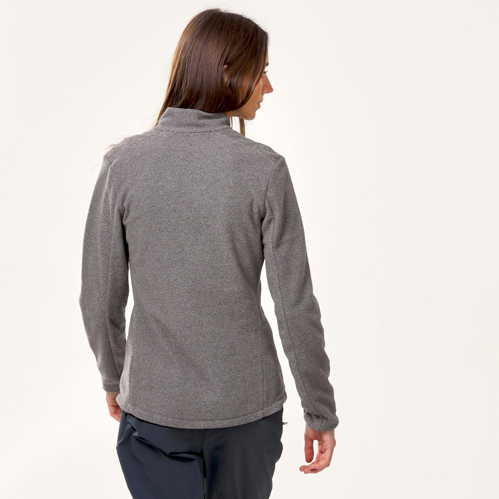quechua-mh100-damen-fleece-halbrei-verschluss-grau image 2