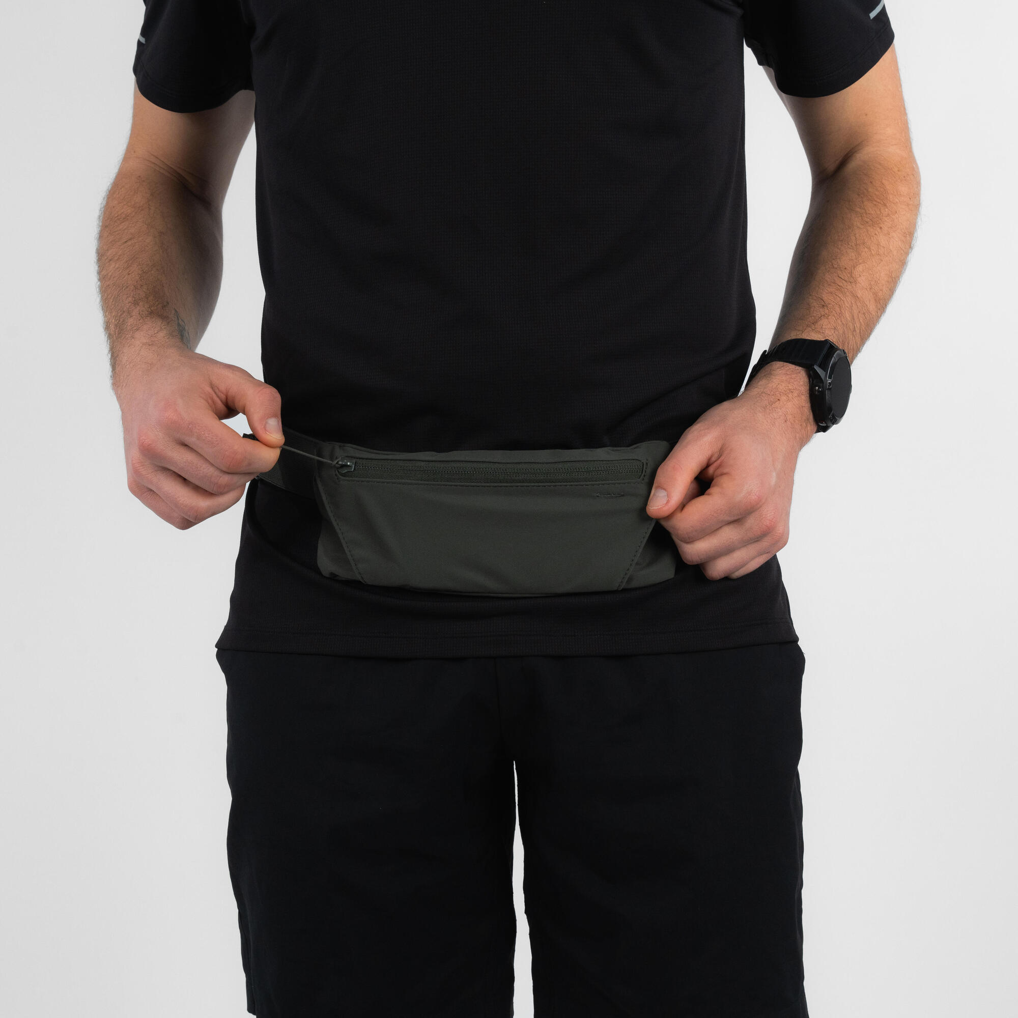 kiprun-running-belt-v2-laufg-rtel-schwarz-olive-handyfach image 3