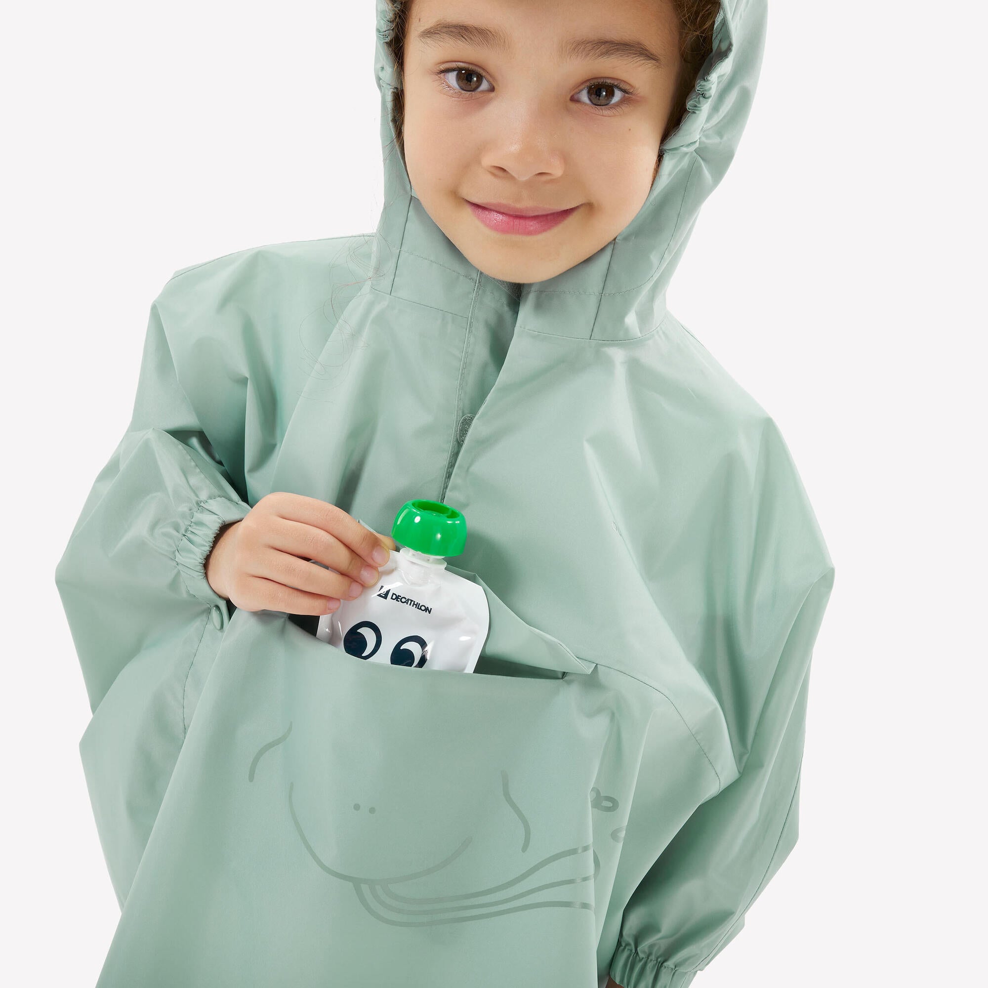 quechua-mh100-regenponcho-kinder-verdigris-2-6-jahre image 7