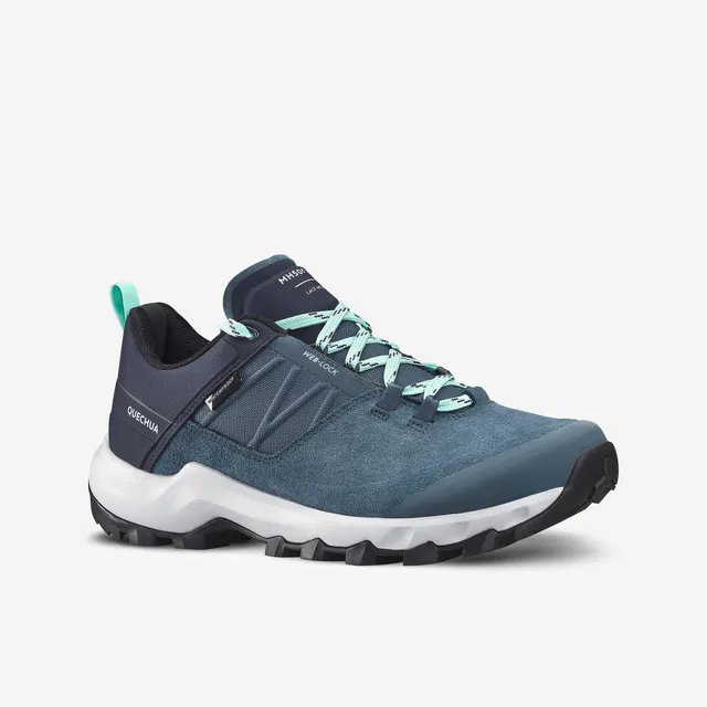 quechua-mh500-wanderschuhe-damen-blau-wasserdicht-griffig image 1