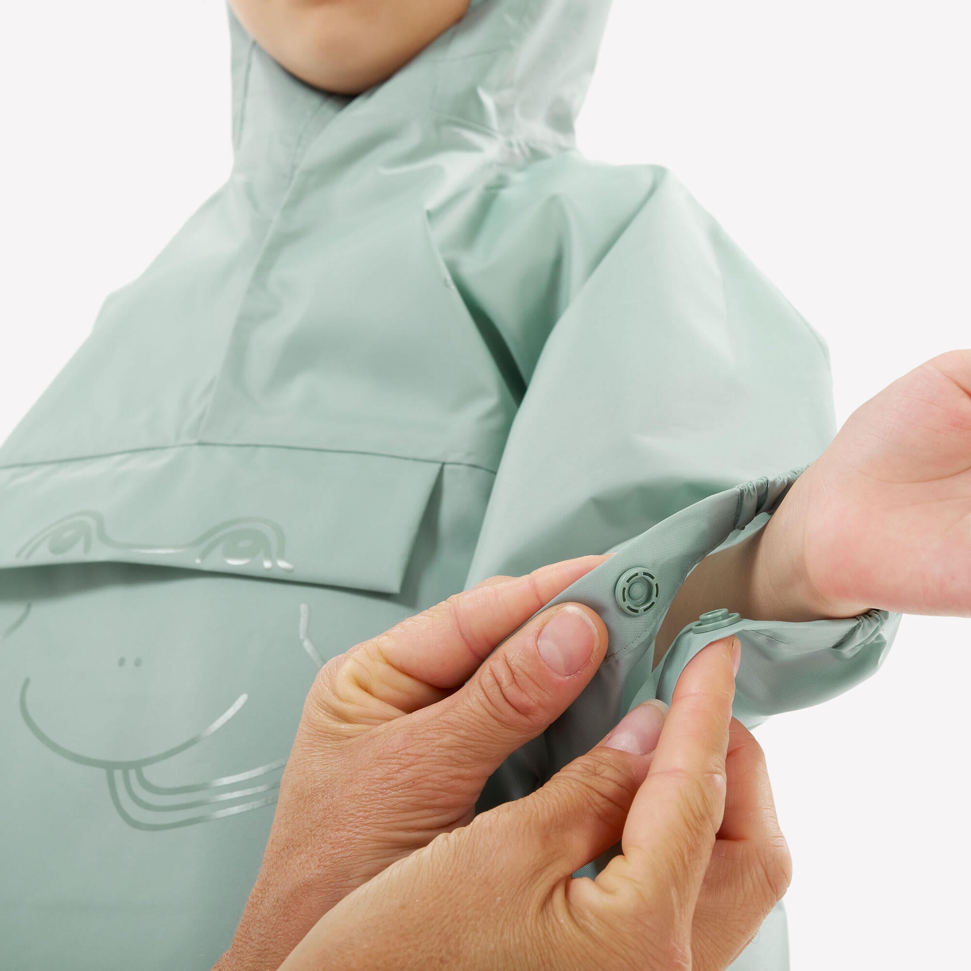 quechua-mh100-regenponcho-kinder-verdigris-2-6-jahre image 6